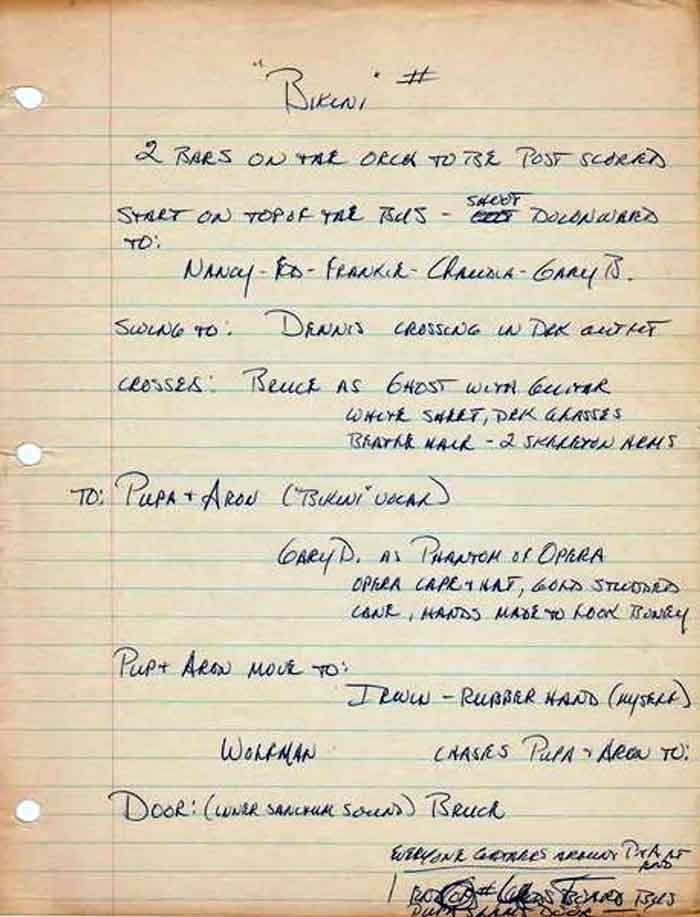 Choreography notes for The Ghost In The Invisible Bikini, page 1