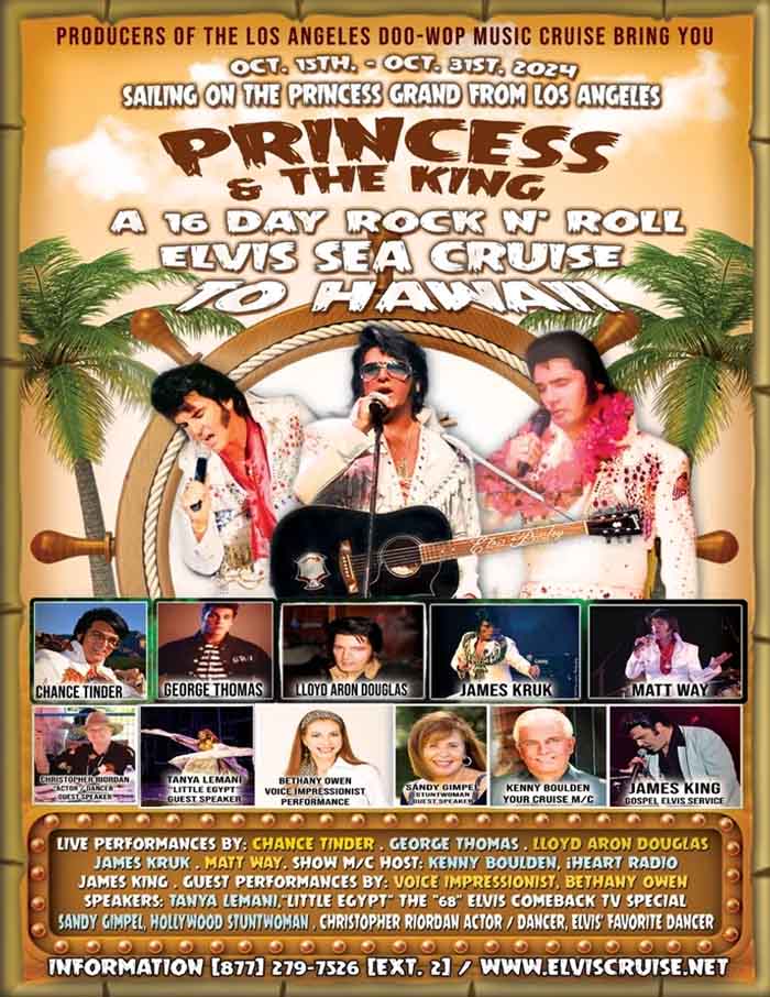 Advertisement for the Elvis cruise.