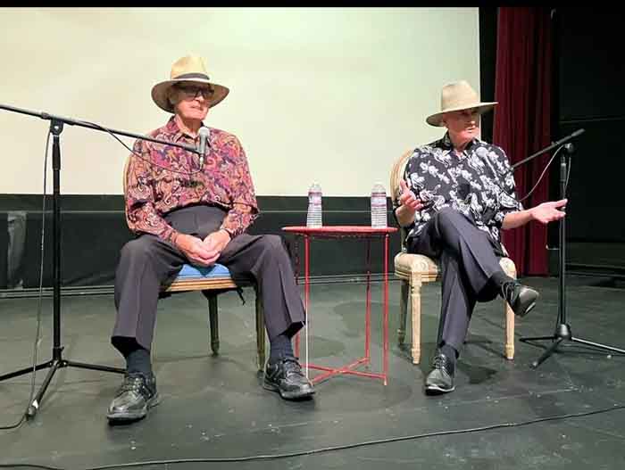 Michael Dante and Christopher Riordan onstage answering questions