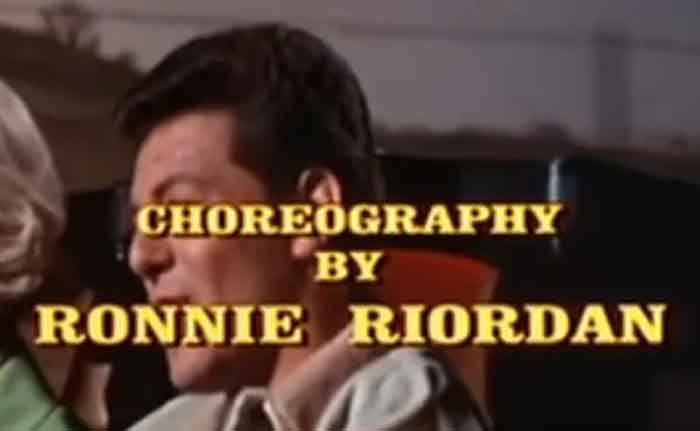 Christopher Riordan choreography credit in the film Fireball 500.