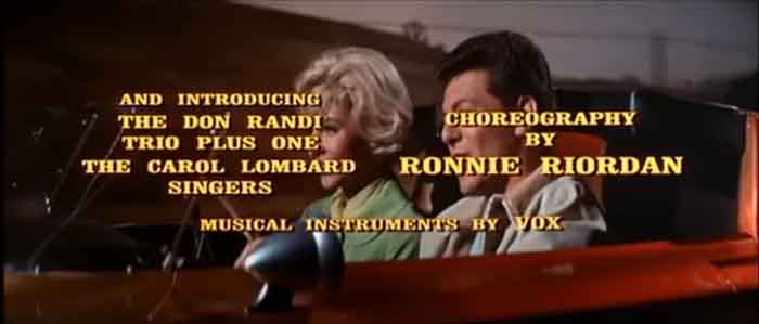 Christopher Riordan as Ronnie Riordan choreography credit from the film Fireball 500.
