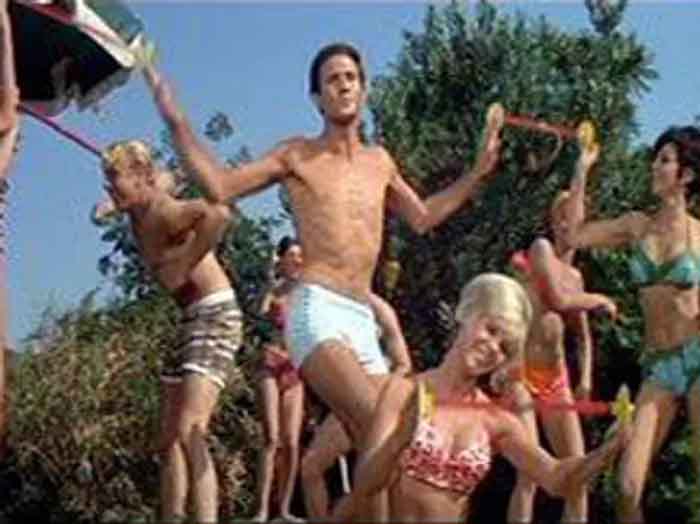 Christopher Riordan in the film The Ghost In The Invisible Bikini.