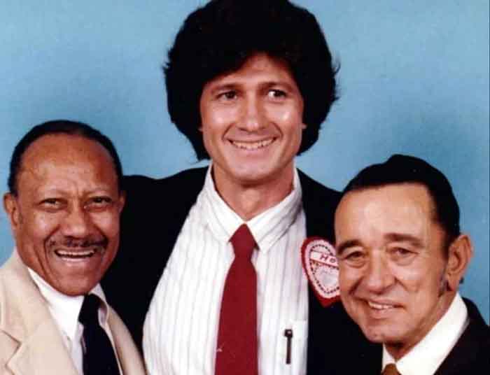 Christopher Riordan with The Nicholas Brothers, Fayard (L) and Harold (R)