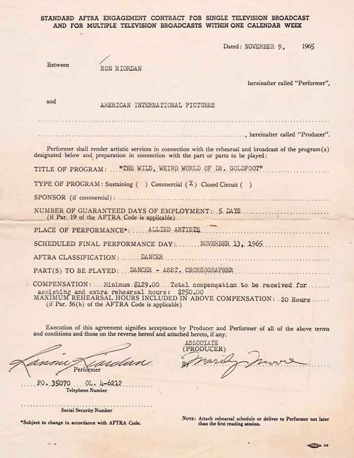 Christopher Riordan AIP employment contract