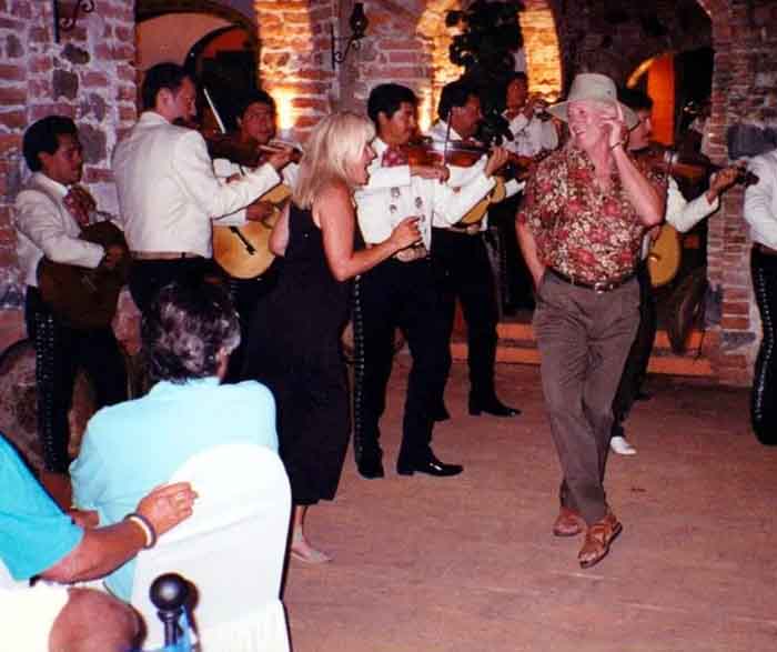 Christopher Riordan dancing at Mismaloya in Puerto Vallarta