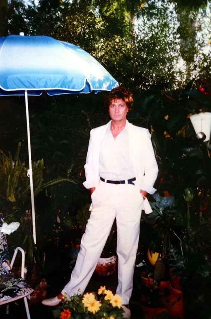 Christopher in his backyard