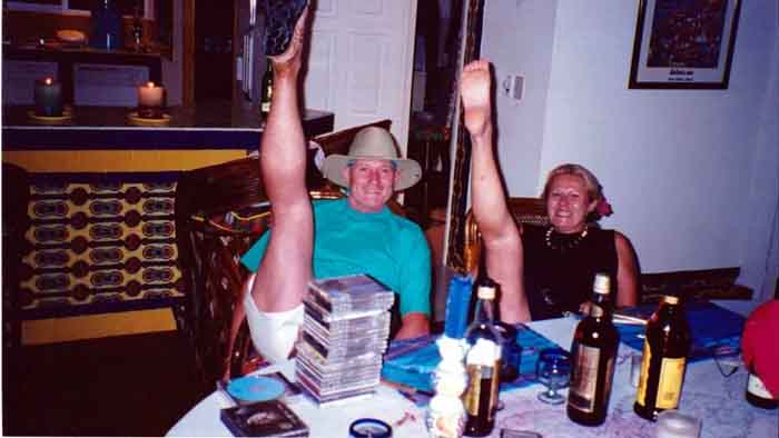 Christopher doing his famous kick