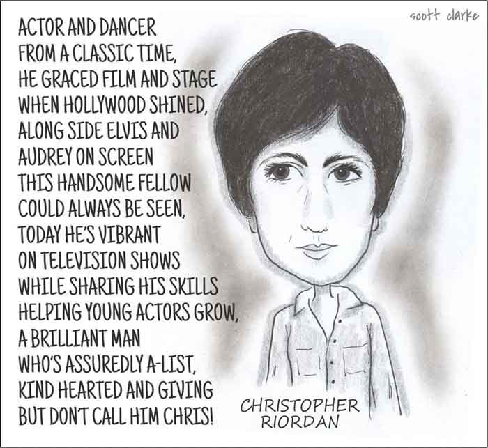 Caricature of Christopher Riordan by Scott Clarke