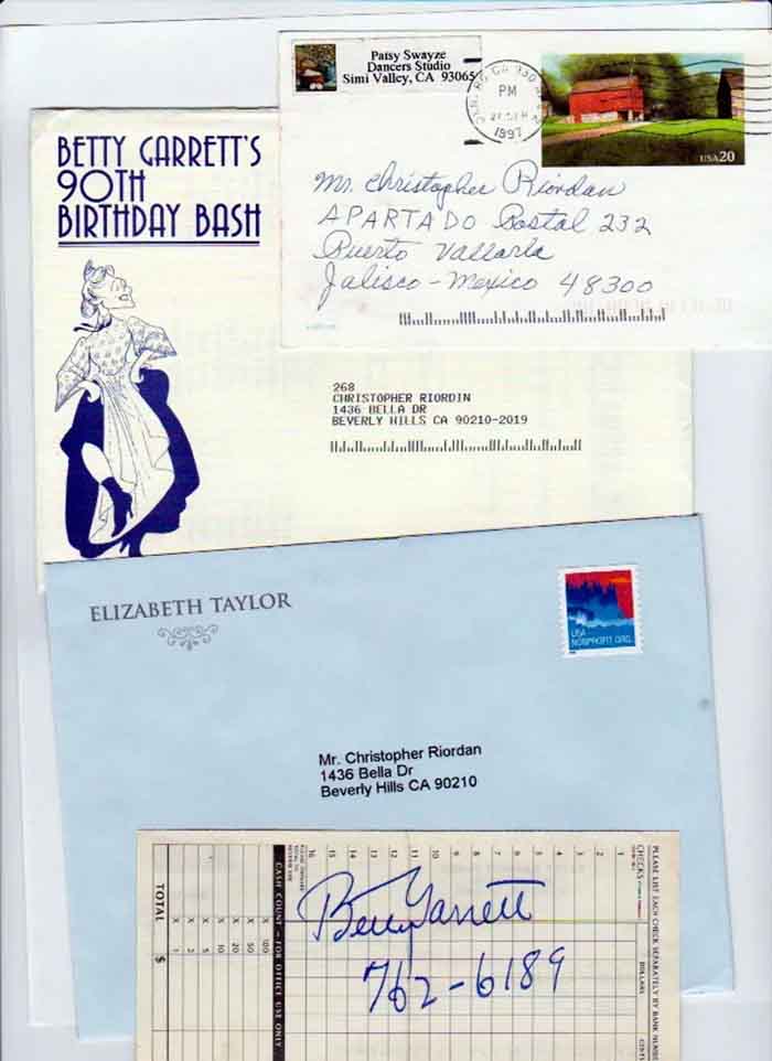 Envelopes from Christopher's friends