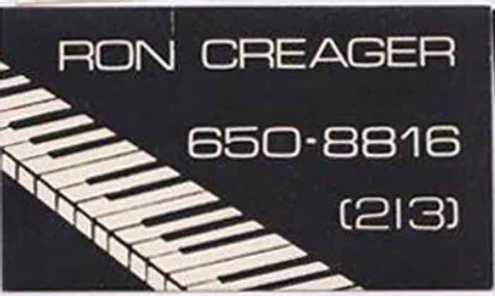 Ron Creager business card.