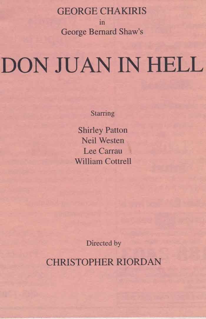 Don Juan In Hell (1993) playbill