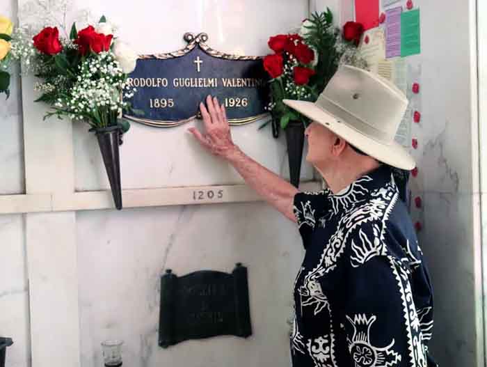 Christopher pays his respects to Rudolph Valentino